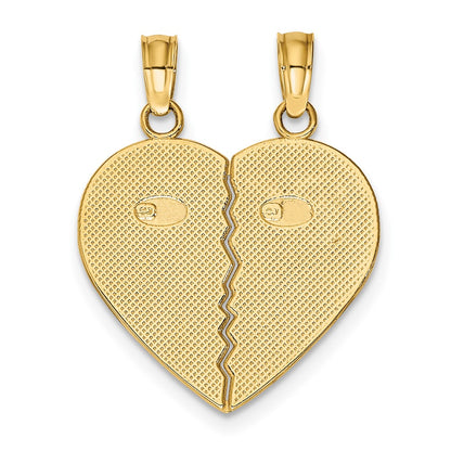 10K BEST FRIENDS 2-Piece Break-Apart Heart Pendant