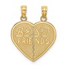 10K BEST FRIENDS 2-Piece Break-Apart Heart Pendant