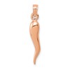 10k Rose Gold Medium Solid 3-D Italian Horn Pendant