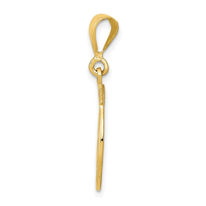 10k Good Luck Horseshoe and Clover Pendant