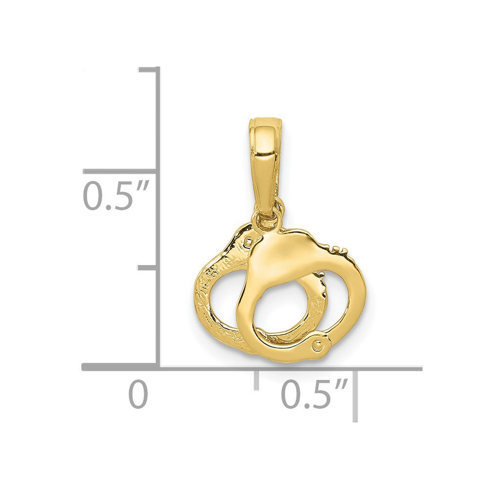 10K Moveable Handcuffs Pendant