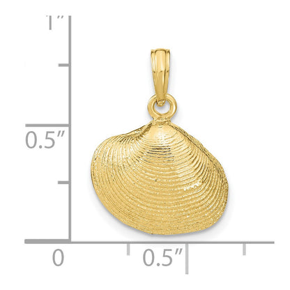 10K Medium Clam Shell Pendant