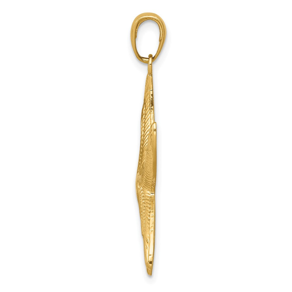 10K Large Diamond-cut Starfish Pendant