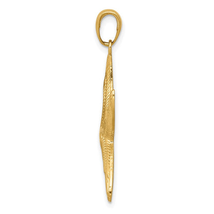10K Large Diamond-cut Starfish Pendant