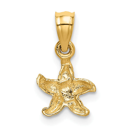 10K Diamond-cut Starfish Pendant