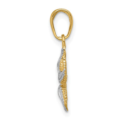 10K and White Rhodium Starfish Charm