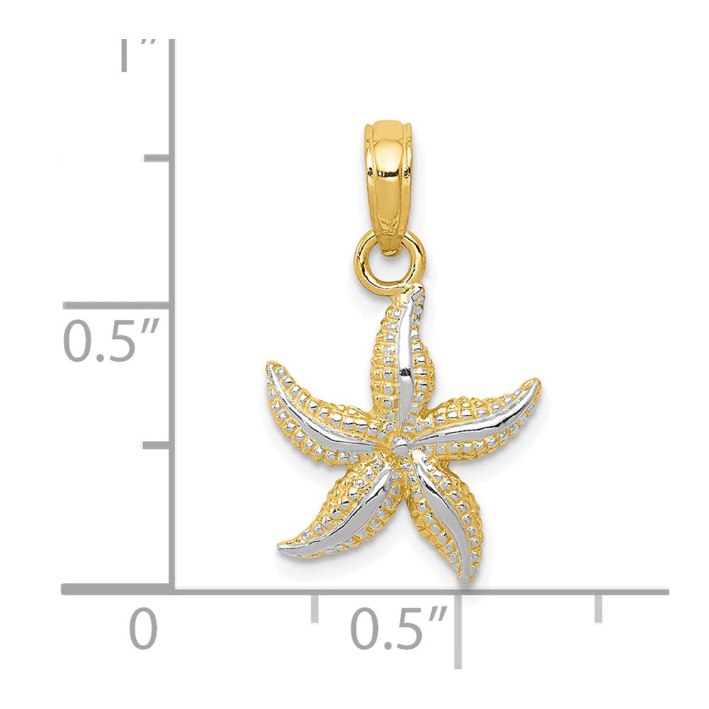 10K and White Rhodium Starfish Charm