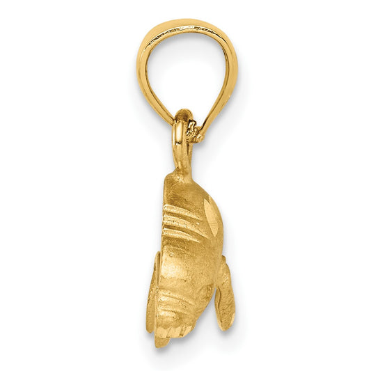 10K Satin Diamond-cut Manatee Pendant
