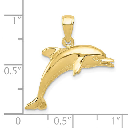 10k Jumping Dolphin Pendant