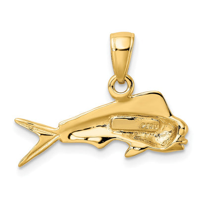 10k Mahi Mahi Fish Pendant