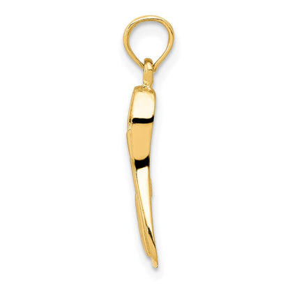 10K 3-D Scuba Flipper Pendant