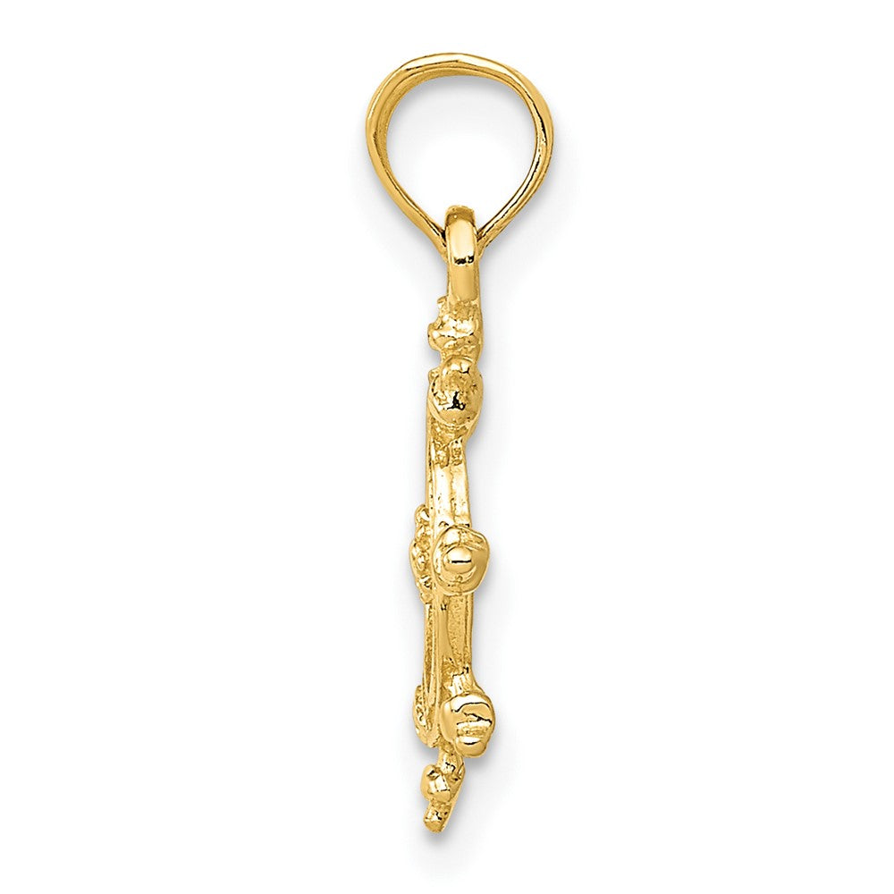 10K Ships Wheel Pendant