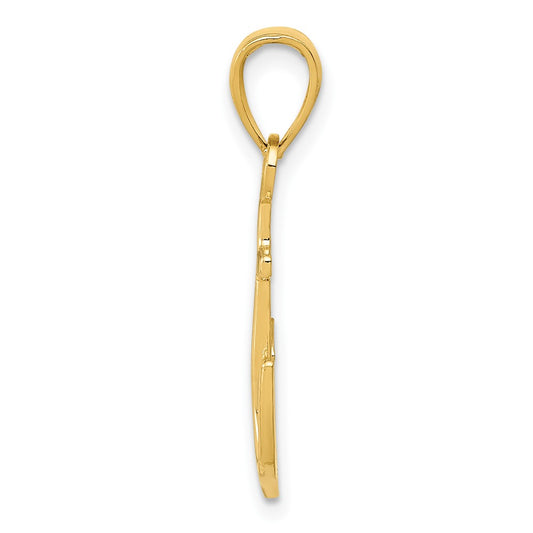 10k Anchor Pendant