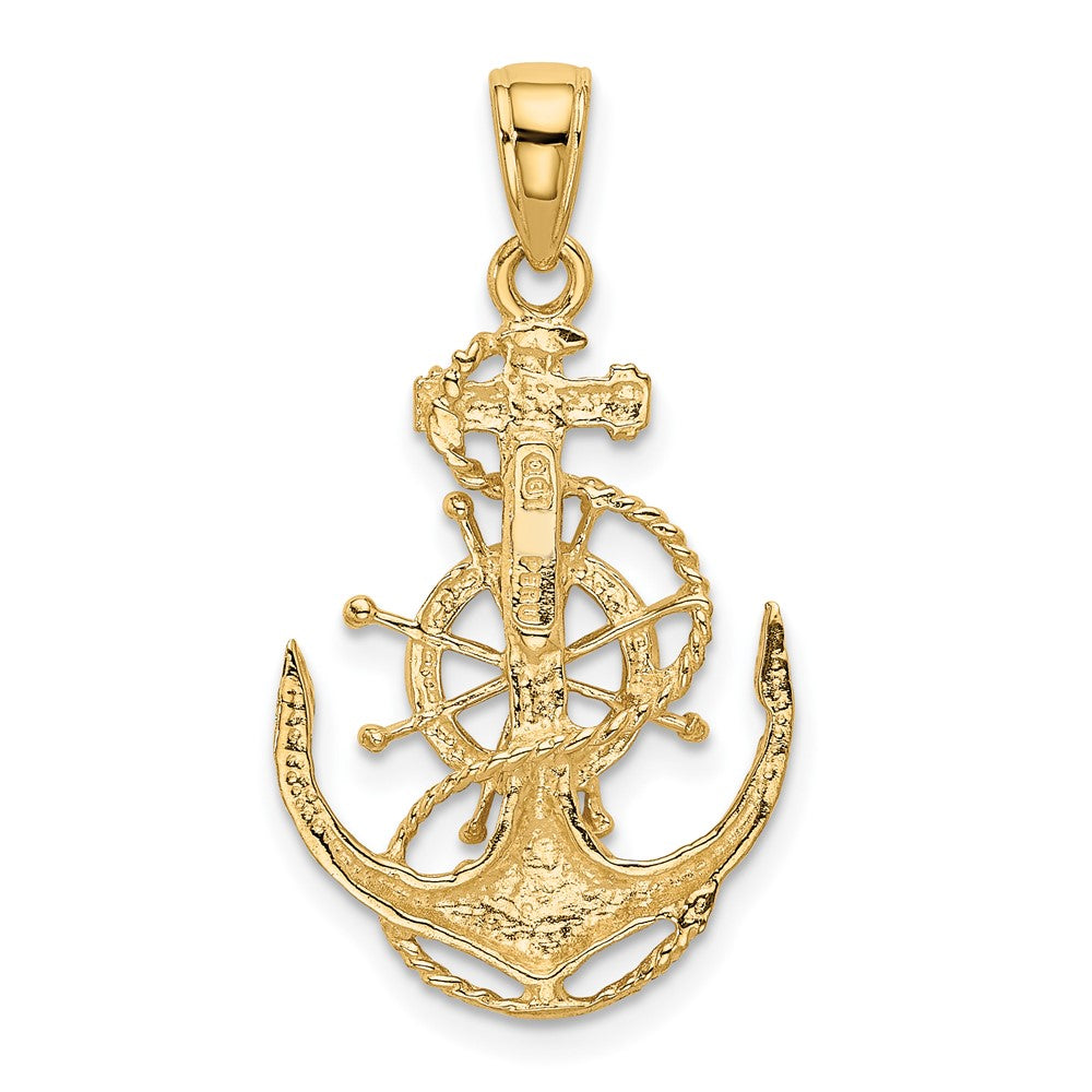 10K Medium Anchor with Ships Wheel and Rope Pendant