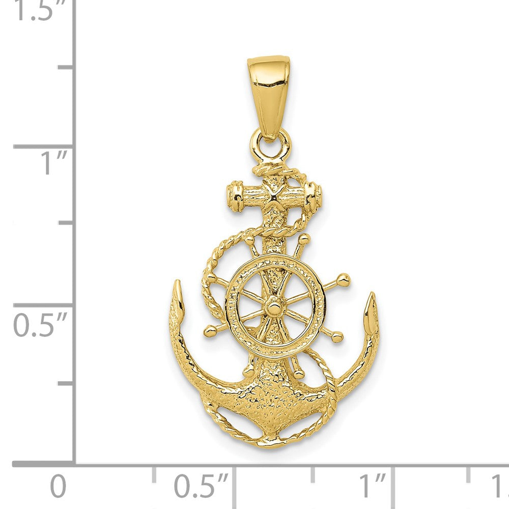 10K Medium Anchor with Ships Wheel and Rope Pendant