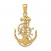 10K Medium Anchor with Ships Wheel and Rope Pendant