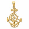 10k Large Anchor with Ships Wheel and Rope Pendant