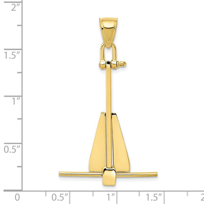 10K 3-D Moveable Anchor Pendant