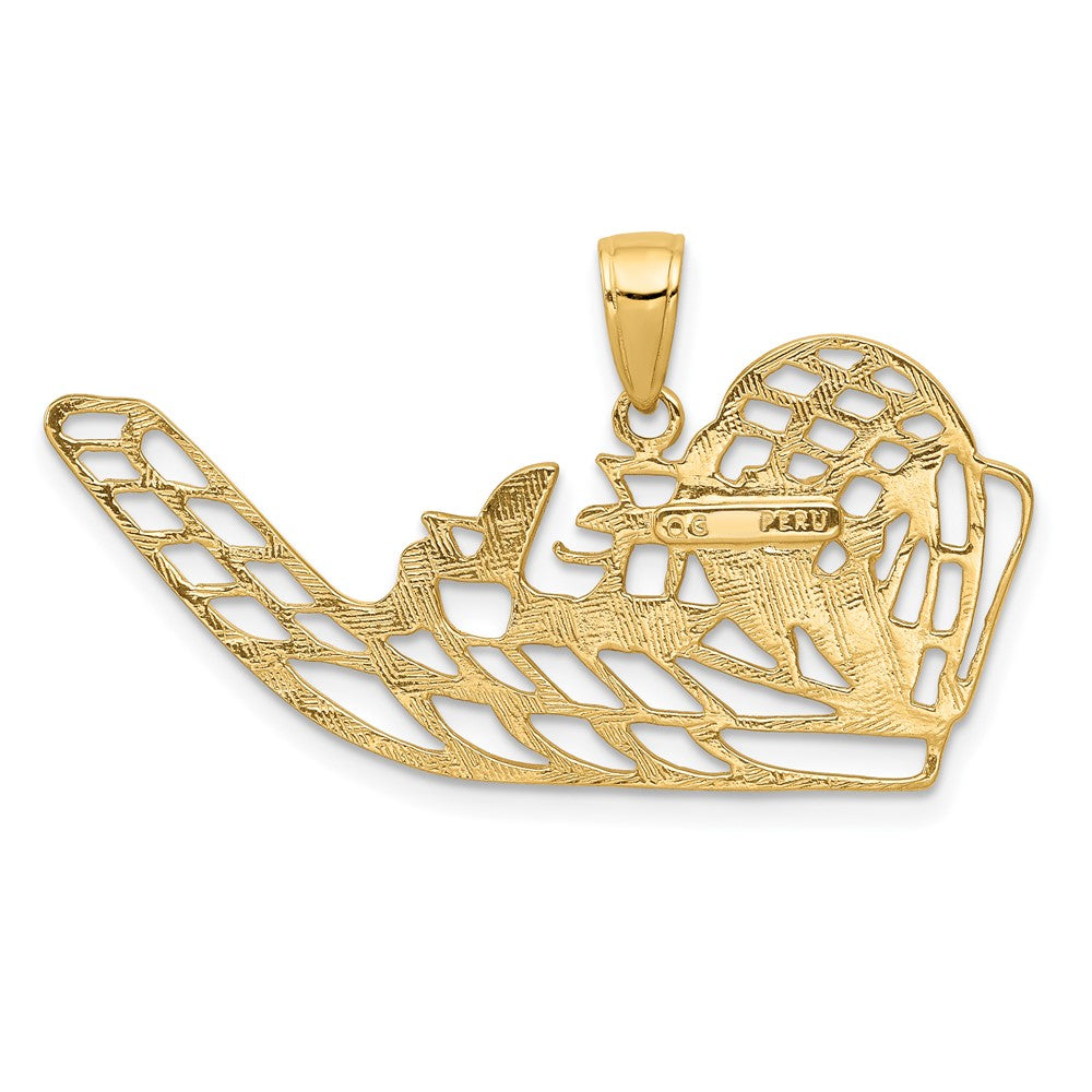 10K Cut-out Air Boat Pendant