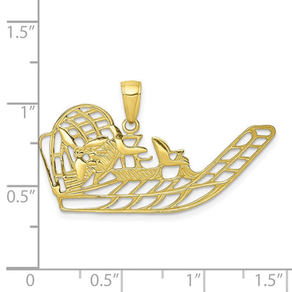 10K Cut-out Air Boat Pendant