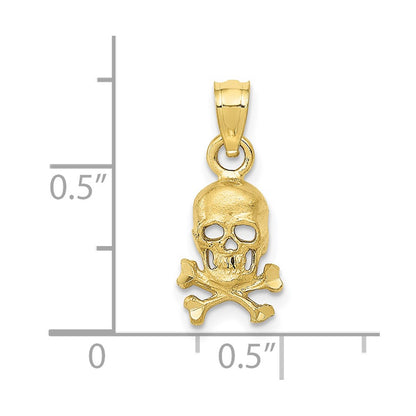 10K Skull and Cross Bones Pendant