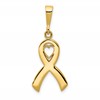 10k Heart In Awareness Ribbon Pendant