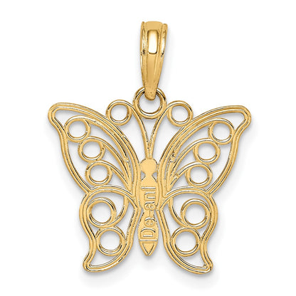 10k Filigree Butterfly Charm