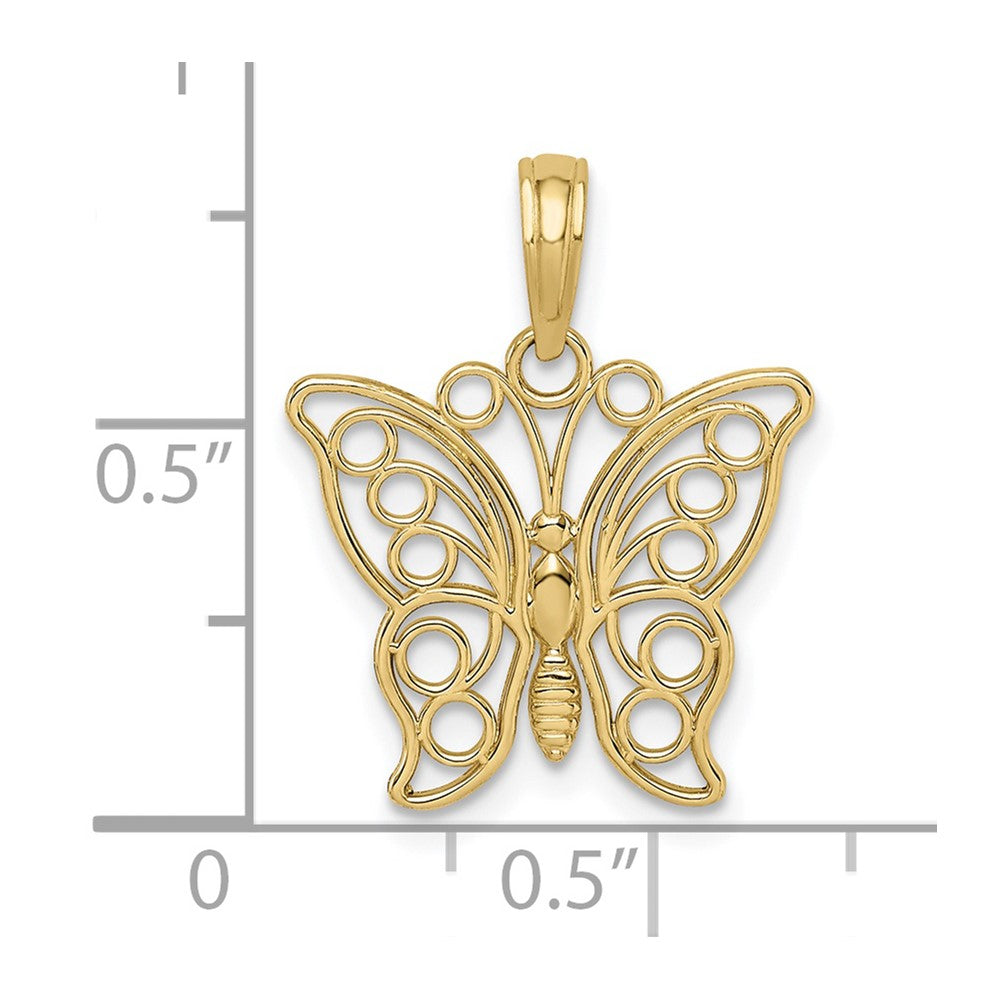 10k Filigree Butterfly Charm