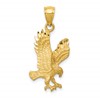 10K Satin Diamond-cut Eagle Pendant