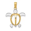 10K and White Rhodium Turtle Pendant