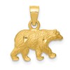 10K Satin Diamond-cut Bear Pendant