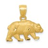 10K Satin Diamond-cut Bear Pendant
