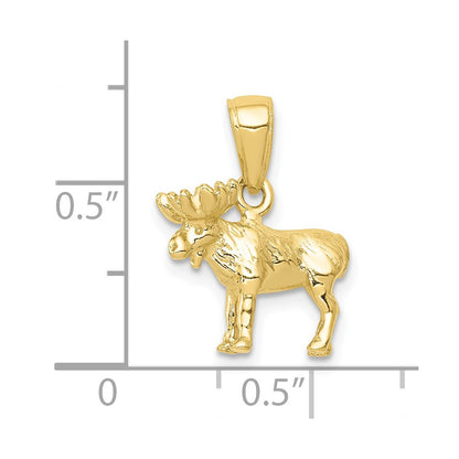 10k 3-D Moose Pendant