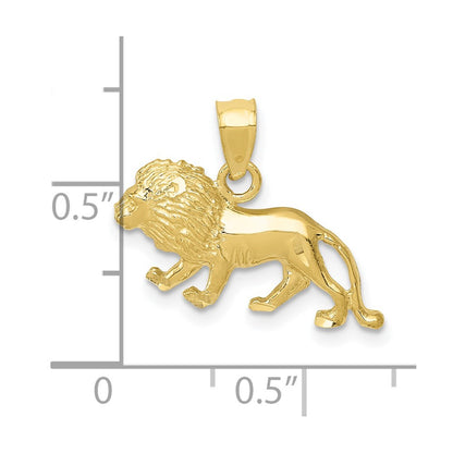 10K Diamond-cut Lion Pendant