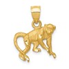 10K Satin Diamond-cut Monkey Pendant