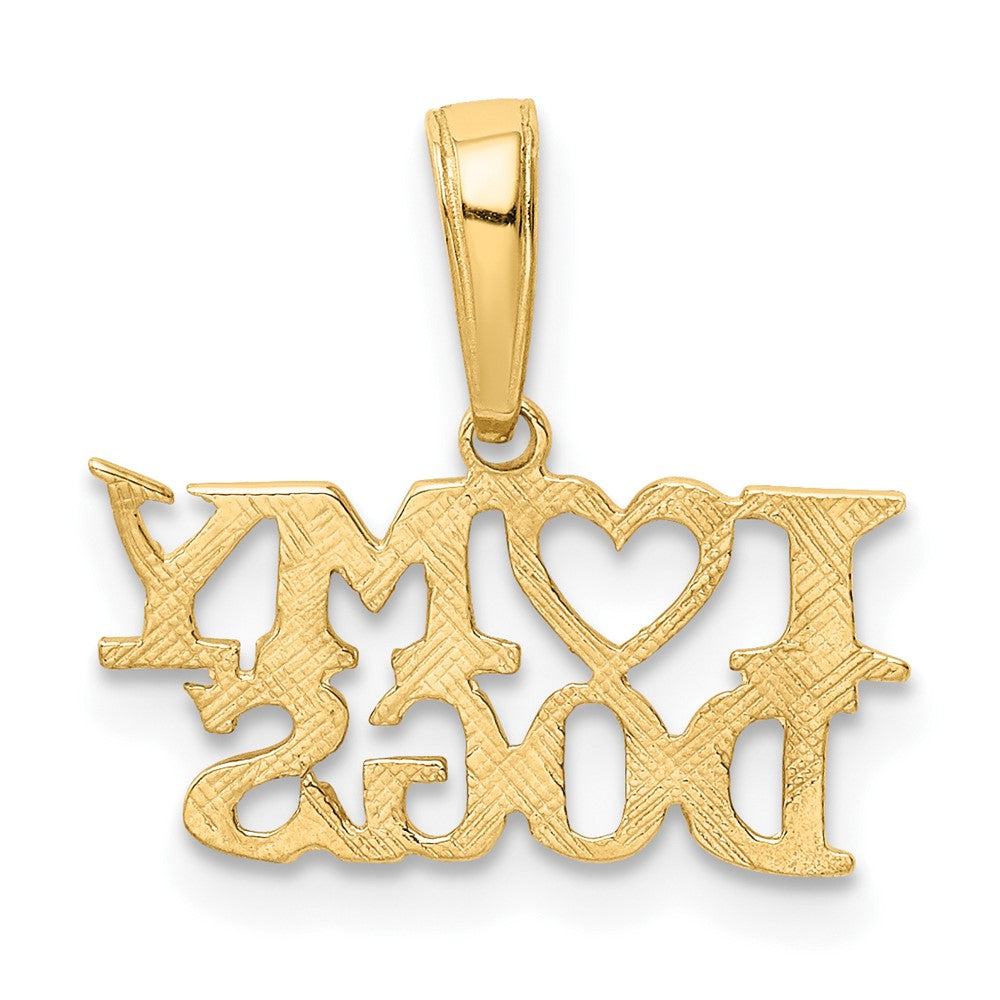10K I Heart MY DOGS Pendant