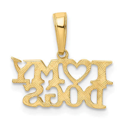 10K I Heart MY DOGS Pendant