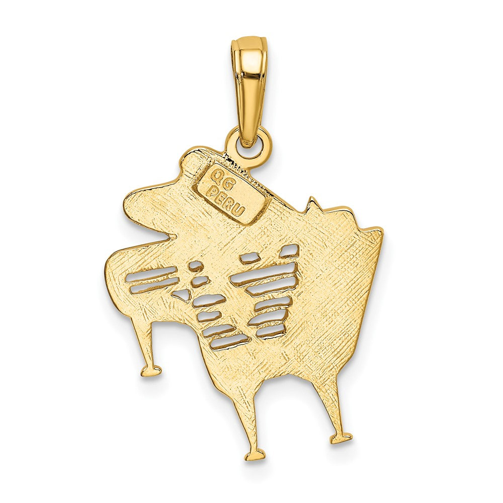 10k Cut-out Grand Piano with Notes Pendant