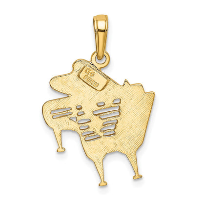 10k Cut-out Grand Piano with Notes Pendant