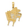 10k Cut-out Grand Piano with Notes Pendant