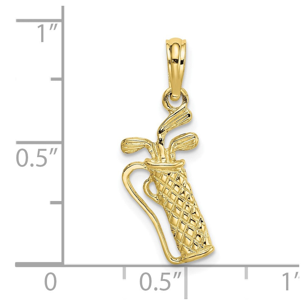 10k Golf Bag with Clubs Charm