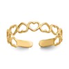 10k Polished Cut-out Hearts Toe Ring