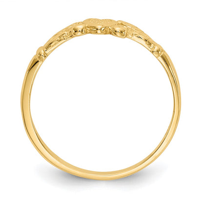 10k Textured Mini Heart Size 1 Baby Ring