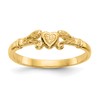 10k Textured Mini Heart Size 1 Baby Ring