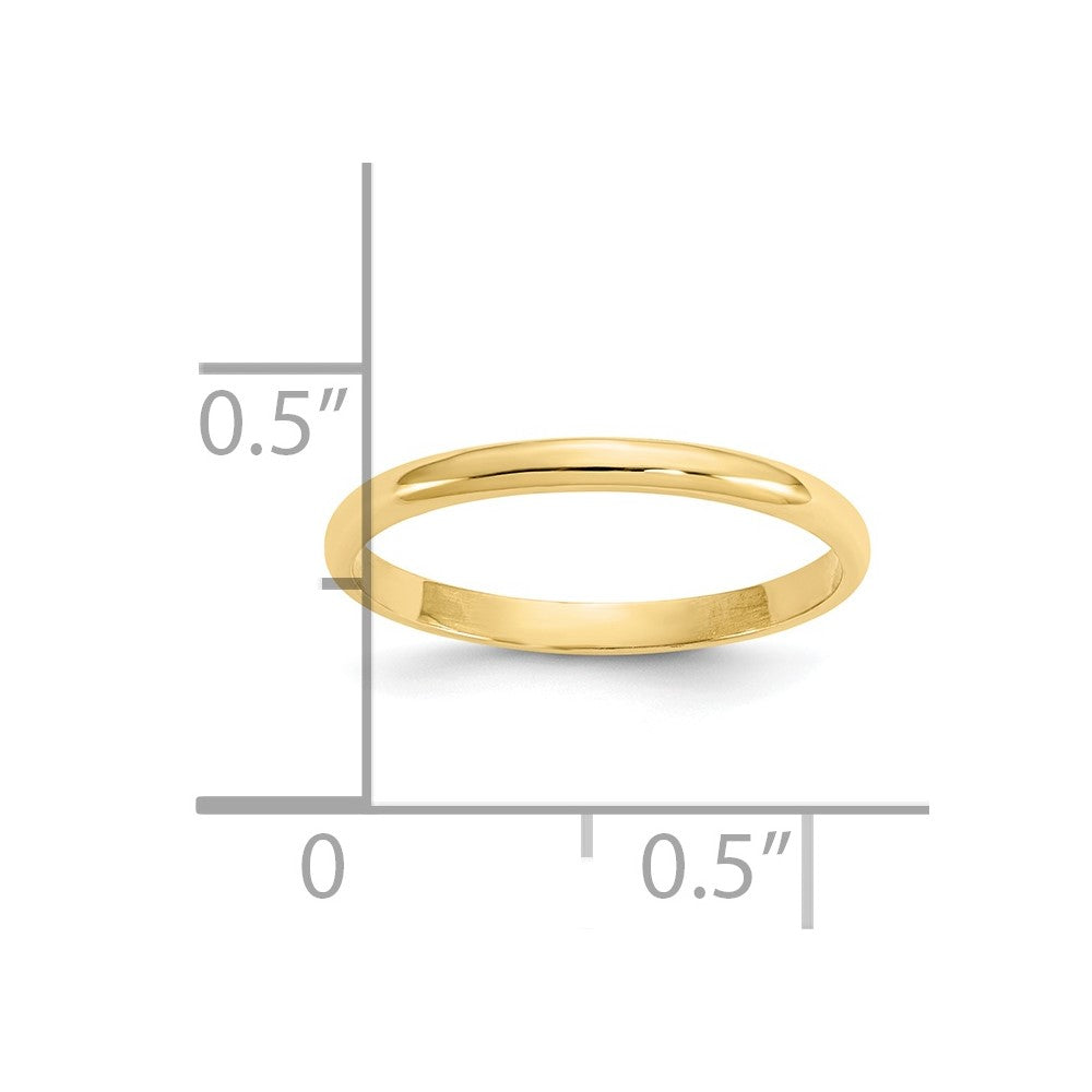 10k 1.5mm Half-Round Size 3 Baby / Childs Ring