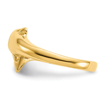 10K Polished Dolphin Toe Ring