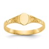 10k Polished 4.0x5.0mm Oval Closed Back Baby / Childs Signet Ring