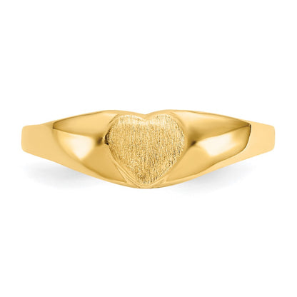 10k Satin Heart Size 3 Baby / Childs Signet Ring