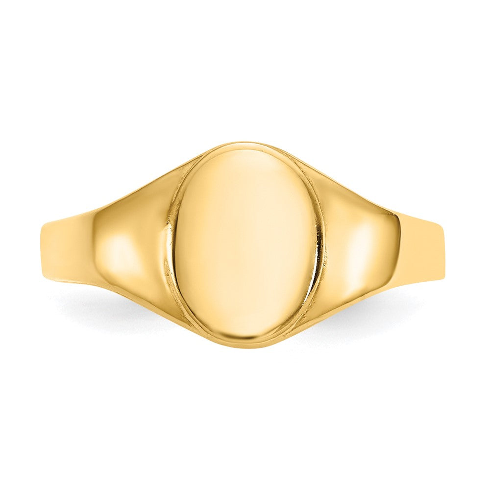 10k High Polished Oval Size 1 Baby Signet Ring
