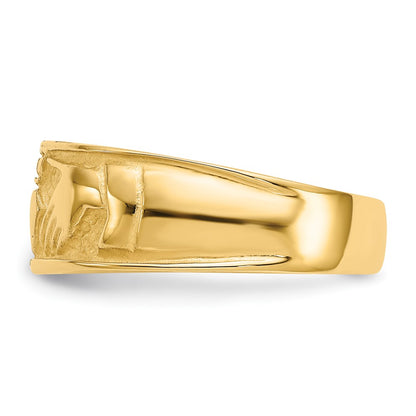 10K Polished Ladies Claddagh Band